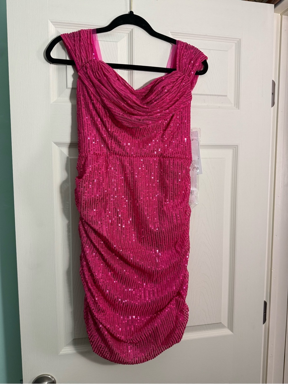 Hot Pink Sequin Cocktail Dress